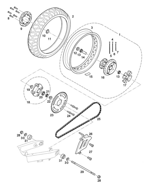 Bremsscheibenschraube Baghira hinten